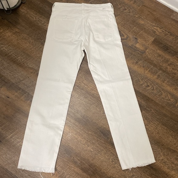 MOTHER THE SCRAPPER CUFF ANKLE FRAY IN TOTALLY INNOCENT HIGH WAISTED STRAIGHT - Picture 14 of 14